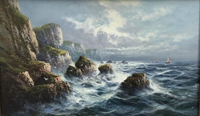 Lot 31 - Frank Hider (1861 - 1933) oil on canvas - near Land's End, signed, also inscribed verso