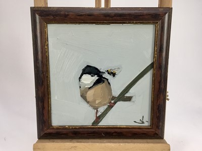 Lot 58 - Vivek Mandalia
An oil on board of a yellow tit and a bumblebee,
monogrammed, in painted frame. 20 x 20cm