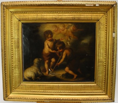Lot 1072 - Murillo after Christ and St John the Baptist oil on canvas probably late 18th, early 19th century