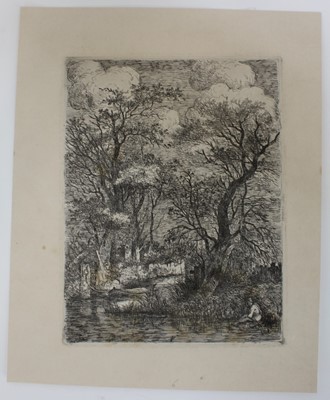 Lot 1109 - John Crome 1768-1821 etching on  chine collé laid to wove support Back of the Mills