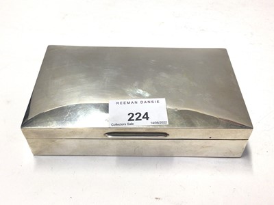 Lot 224 - 1960's silver cigarette box of rectangular form, (Birmingham 1966), 14.6 x 8.7cm