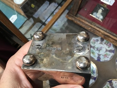 Lot 601 - Archibald Knox style silver carriage clock.