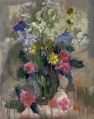 Lot 132 - Annelise Firth (b.1961) oil on canvas - still life, signed and dated 2022 verso, 40.5cm x 51cm