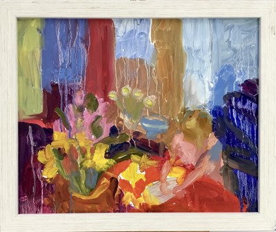 Lot 133 - Annelise Firth (b.1961) on canvas - 'Tilly painting', signed and dated 2022 with Mall Galleries New English Art club exhibition label verso