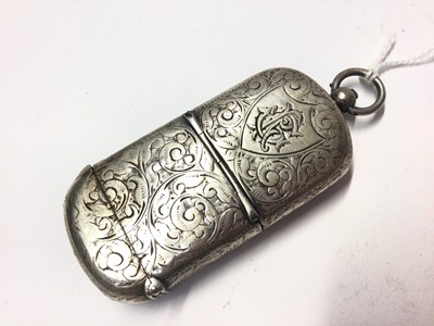 Lot 226 - Victorian silver combination sovereign and vesta case, (Birmingham 1897), 8cm in length