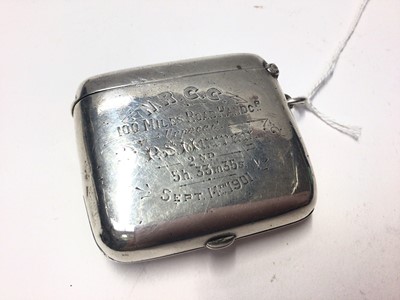 Lot 227 - Late Victorian combination Vesta case and cheroot holder with engraved inscription, (Birmingham 1900), 6cm in width