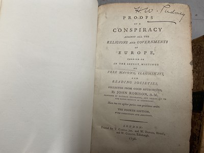 Lot 1748 - John Robison - Proofs of conspiracy, 1798, two others
