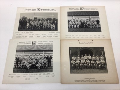 Lot 1500 - Large collection of ephemera relating to Berkshire County Rugby Club 1930s - 1970s, club photographs and scrapbooks.