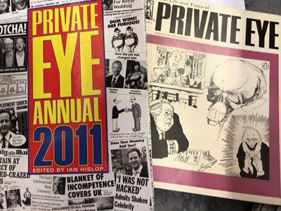 Lot 1559 - Extensive collection of Private Eye magazines together with box of paperback books