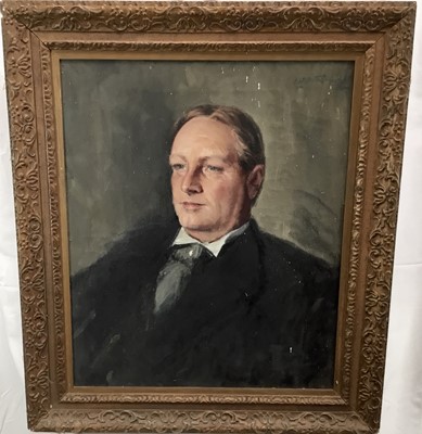 Lot 276 - Late 19th/early 20th century oil on canvas - portrait of a gentleman signed indistinctly top right