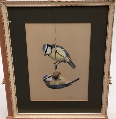 Lot 263 - Patrick D. Whalley gouache - blue tits, signed