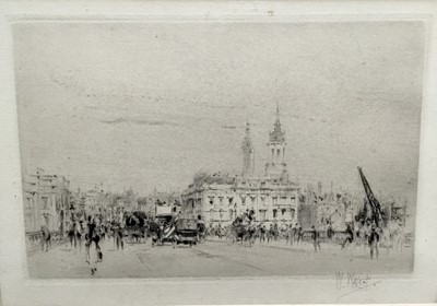 Lot 1101 - William Walcot (1874-1943) etching - 'On London Bridge', signed, circa 1915