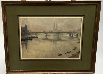 Lot 258 - J. M. Powell early 20th century watercolour - 'Fog - Battersea Bridge', signed and dated 1908