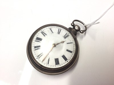 Lot 284 - George IV silver pair cased pocket watch, (London 1827), movement numbered 7467.