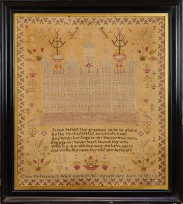 Lot 871 - Unusually large William IV woodwork sampler