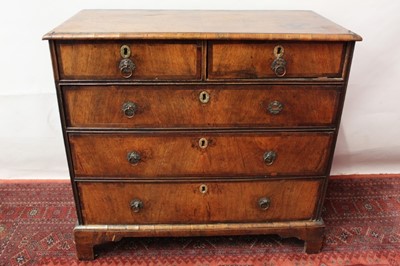 Lot 1404 - Mid-18th Century walnut chest of drawers of good colour