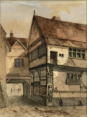 Lot 209 - Edward Pococke (1843-1901) watercolour, Fore Street, Ipswich, 32cm x 24cm, in glazed gilt frame