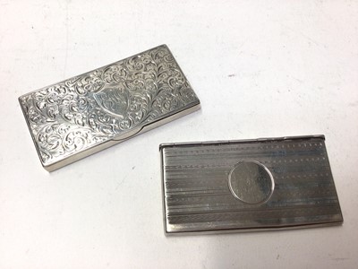 Lot 337 - George V silver stamp case in the form of an envelope, (Birmingham 1916), maker Deakin & Francis, together with an Edwardian silver stamp case, (Birmingham 1901), maker Levi & Salaman (2)