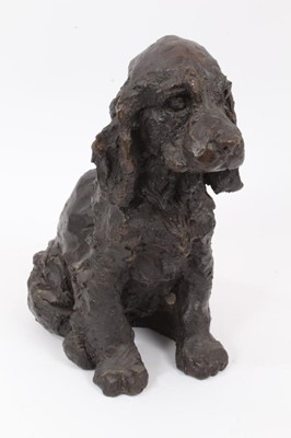 Lot 764 - Bronzed composition figure of a puppy