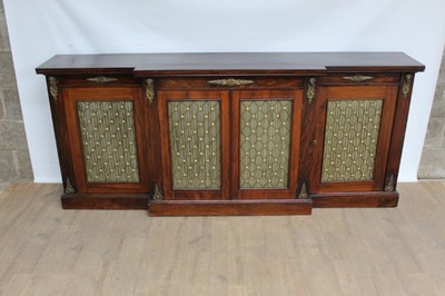 Lot 1334 - Regency rosewood breakfront side cabinet