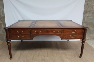 Lot 1330 - Fine quality mahogany library table in the manner of Waring and Gillows