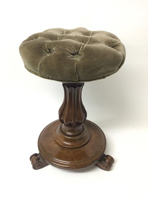 Lot 1264 - Victorian mahogany piano stool, with rising seat
