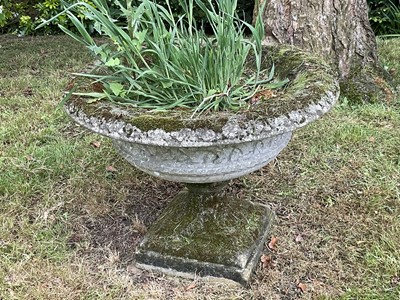 Lot 1278 - Antique cast concrete campana form urn