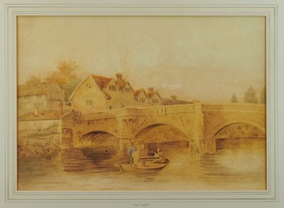 Lot 975 - John Thirtle (1777-1839) watercolour - Bishops Bridge, Norwich , in glazed gilt frame