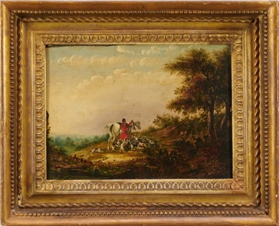 Lot 1091 - English School, 19th century, oil on panel - The Death, 25cm x 35cm, in gilt frame
