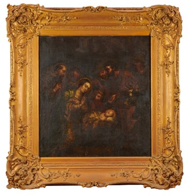 Lot 1195 - Continental School, 18th century, oil on canvas - The Holy Family, 68cm x 62cm, in gilt frame