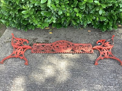 Lot 1377 - Good quality Coalbrokedale style cast iron bench