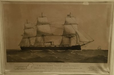 Lot 585 - H. M. Sea-going turret ship "Monarch". Conveying the remains of the late Mr George Peabody to the United States, December 1969