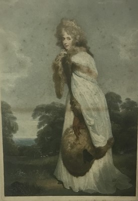 Lot 313 - After Thomas Lawrence, engraving of young woman and another after Kauffman (2)
