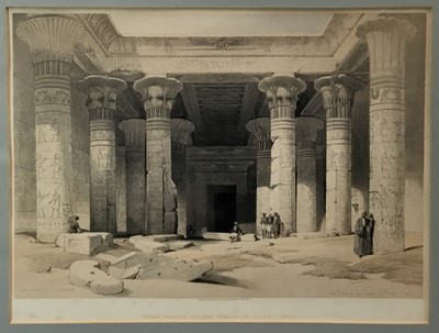 Lot 307 - David Roberts, two large lithographs of the Temple of Philae, Egypt, 1847 plus one other of Galilee (3)