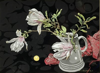 Lot 251 - Robin M Sanderson still life study of flowers in a jug