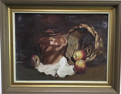 Lot 290 - 20th century oil on board - still life study of fruit