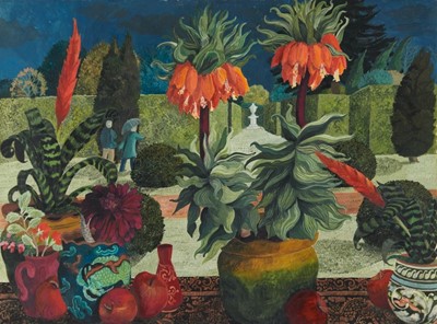 Lot 935 - *Dione Page (1936-2021) gouache and pastel on paper - landscape, signed, titled indistinctly and dated '03, 76.5cm x 57cm, unframed.