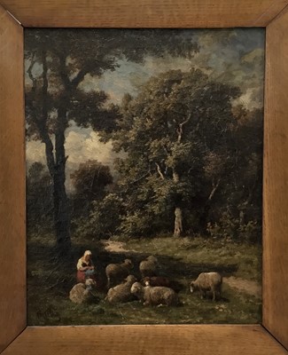 Lot 232 - Guillame Wintz (1823-1899) oil on canvas, Pastorale