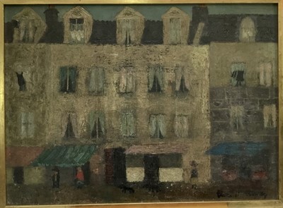 Lot 230 - Elsa Henriquez (20th century) oil on board, Figures in a street