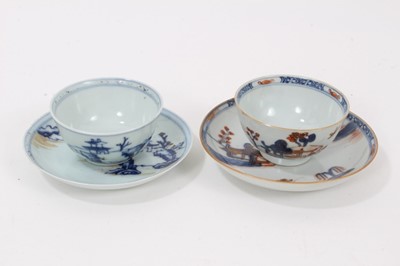 Lot 68 - 18th century Chinese Imari style tea bowl and saucer, together with an 18th century Chinese cargo-style tea bowl and saucer (4)