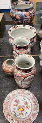 Lot 149 - Pair of Japanese imari vases, other Japanese and Chinese ceramics