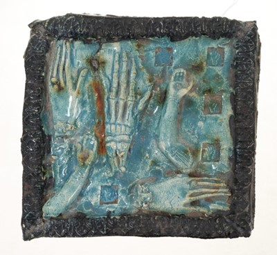 Lot 1046 - *Grayson Perry (b.1960), ceramic tile - Hands and Arms, 15.5cm square