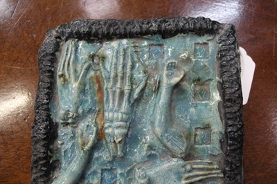 Lot 1046 - *Grayson Perry (b.1960), ceramic tile - Hands and Arms, 15.5cm square