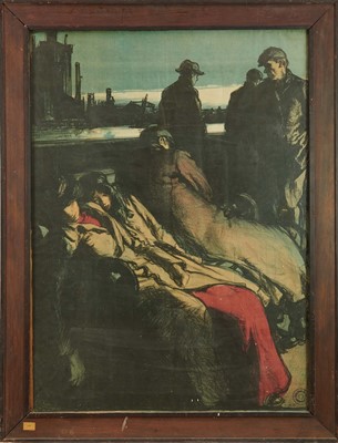 Lot 1041 - *Gerald Spencer Pryse (1882-1956) lithograph - ‘The Workless’, design for Labour Party poster, signed, 88 x 62cm, glazed frame