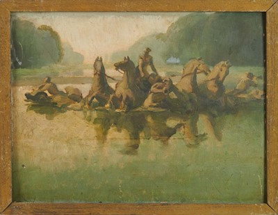 Lot 1024 - *Gerald Spencer Pryse (1882-1956) oil on panel - Fountain of Apollo, Versailles, 29 x 40cm, framed