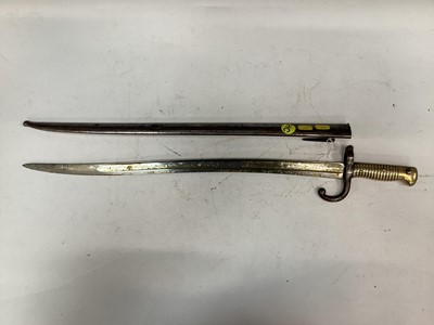Lot 861 - French 1866 Pattern Chassepot bayonet