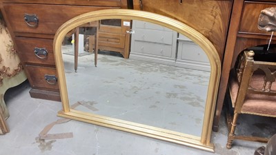 Lot 1061 - Victorian style gilt framed overmantel mirror, 45" wide, 31" high