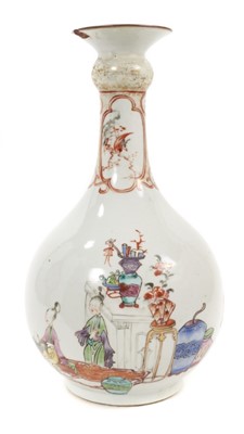 Lot 97 - Chinese famille rose porcelain bottle vase, Qianlong period, decorated with figures, 24cm high