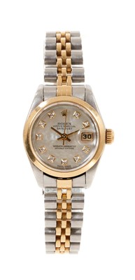 Lot 570 - Ladies Rolex Oyster Perpetual DateJust gold and stainless steel wristwatch