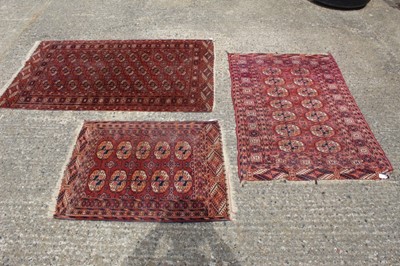 Lot 1495 - Three small Tekke style rugs.